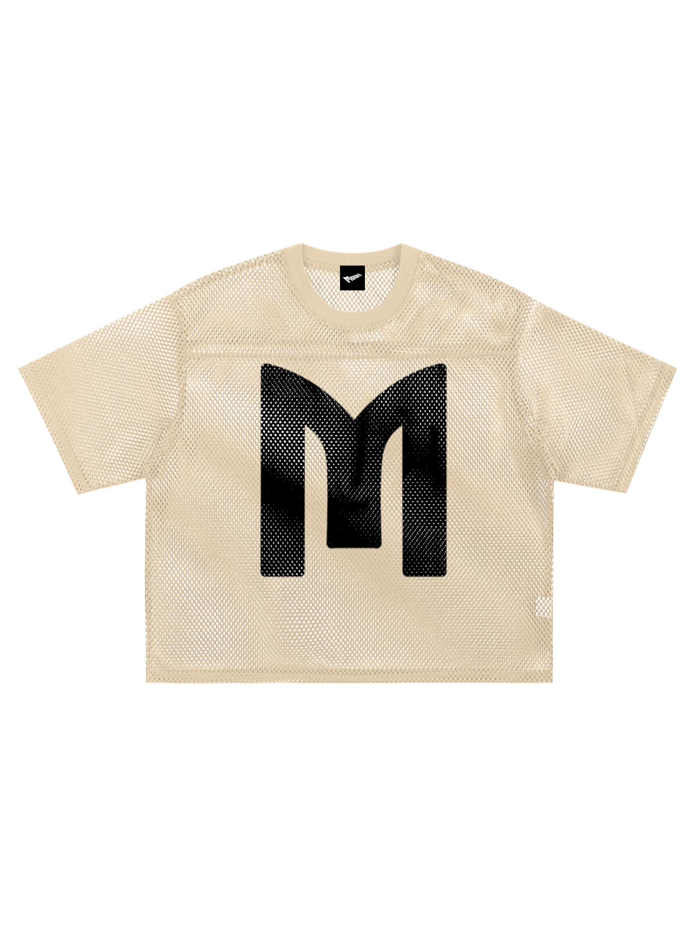 Monarch Boxy Net Tee — M Mark — Apricot — Front