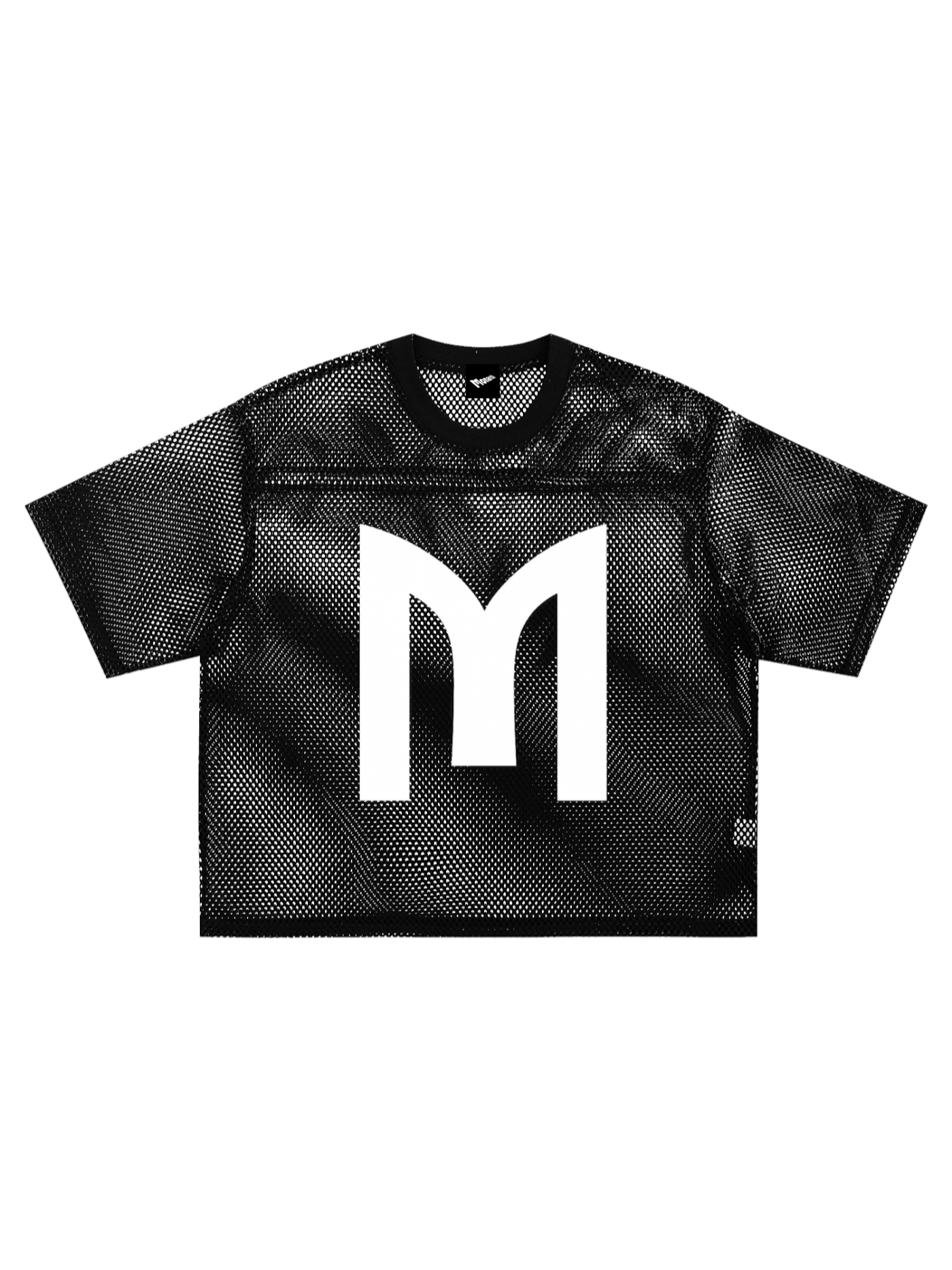Monarch Boxy Net Tee — M Mark — Black — Front