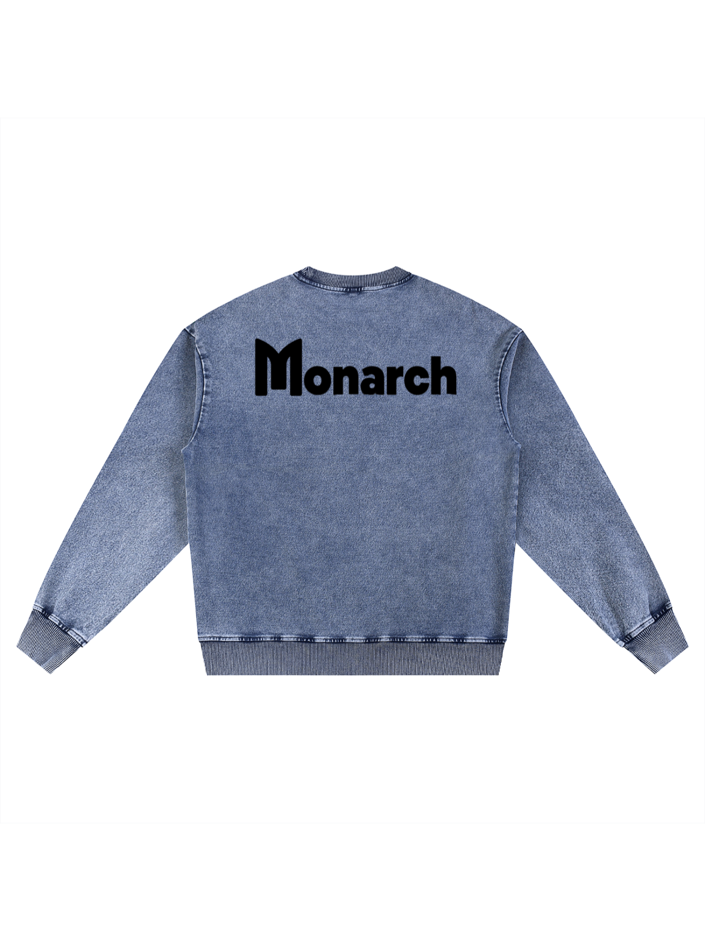 Monarch Snow Wash Crewneck — M Mark Tonal — Light Blue — Back