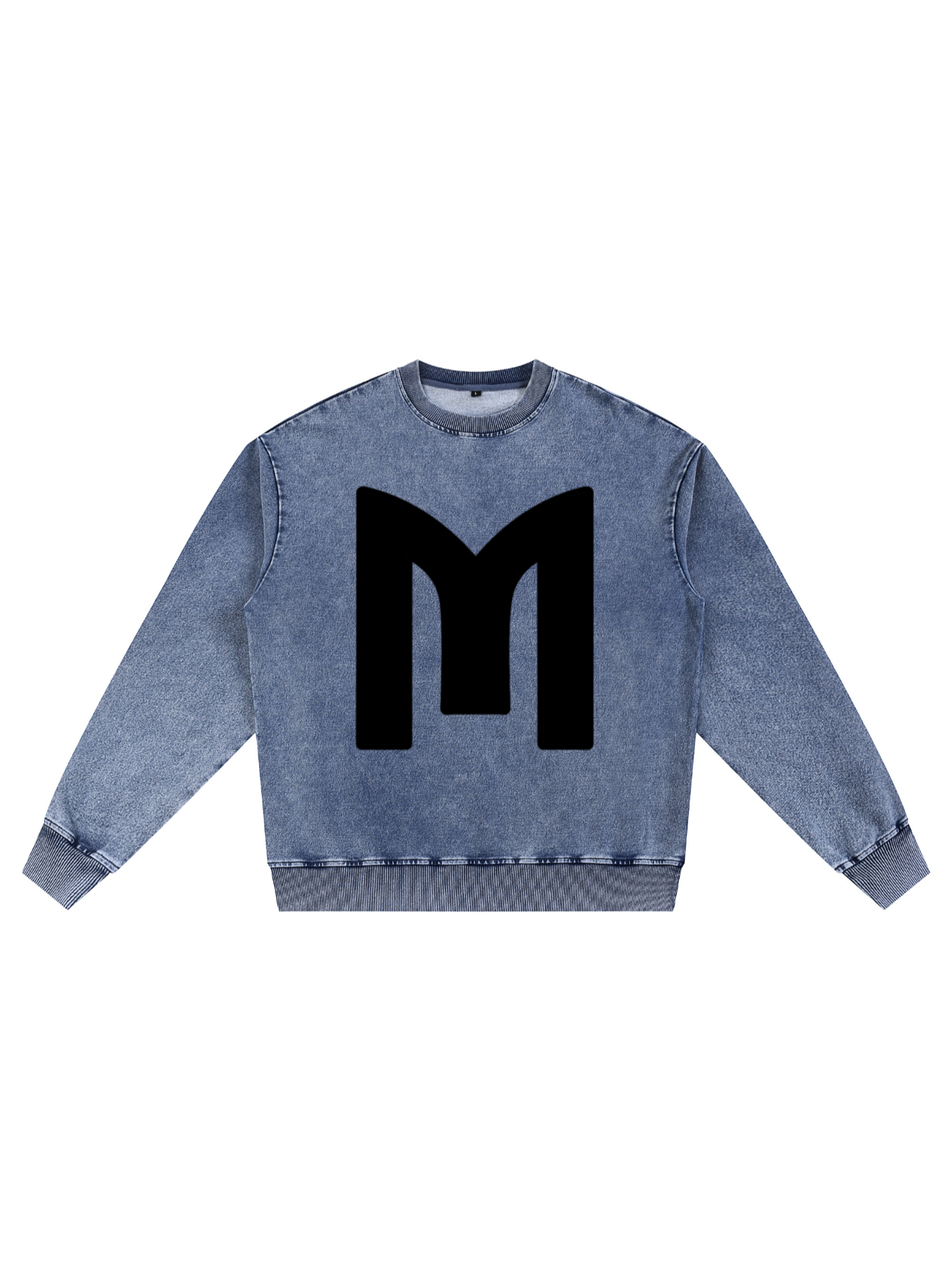 Monarch Snow Wash Crewneck — M Mark Tonal — Light Blue — Front